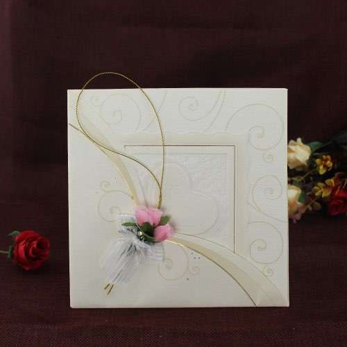 Ivory Invitation Half Fold Card Wedding Invitation Card Customized 
